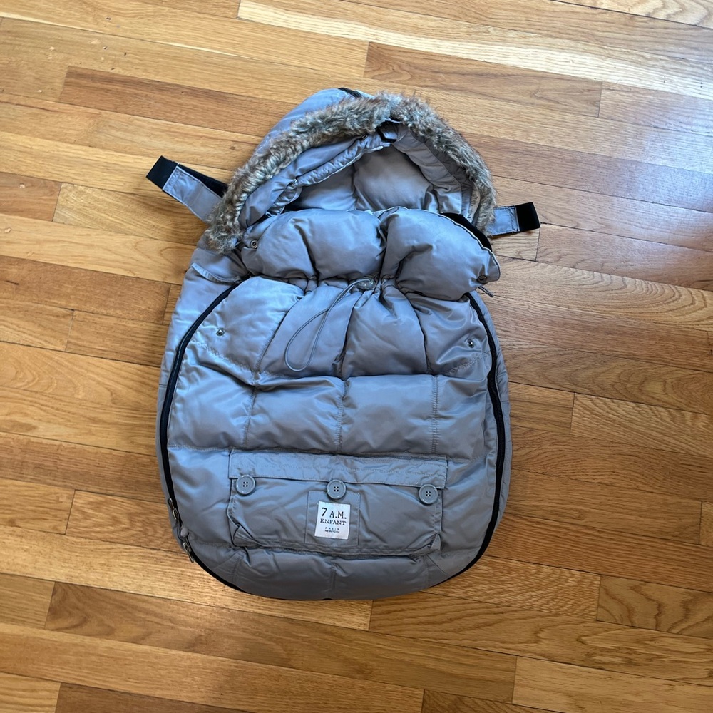 Gray 7 A.M. Enfant Puffer Baby Bunting
